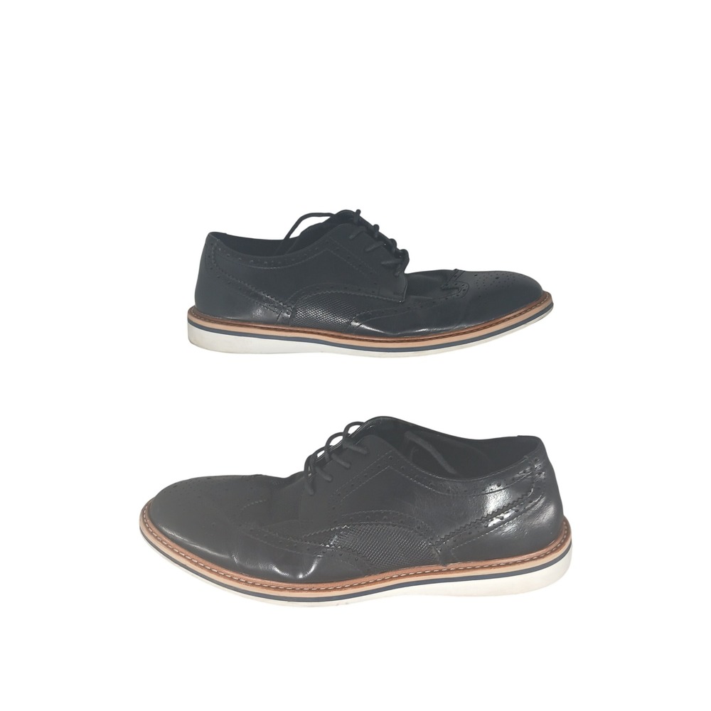 Madden Wingtip Oxford Shoes 8.5 Black Brogue Ortholite Dress Sneakers